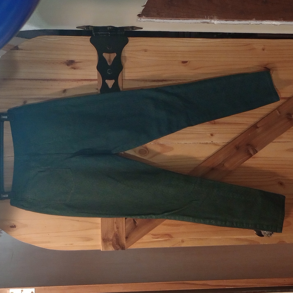 Mossimo green ,scale like pattern, denim leggings.